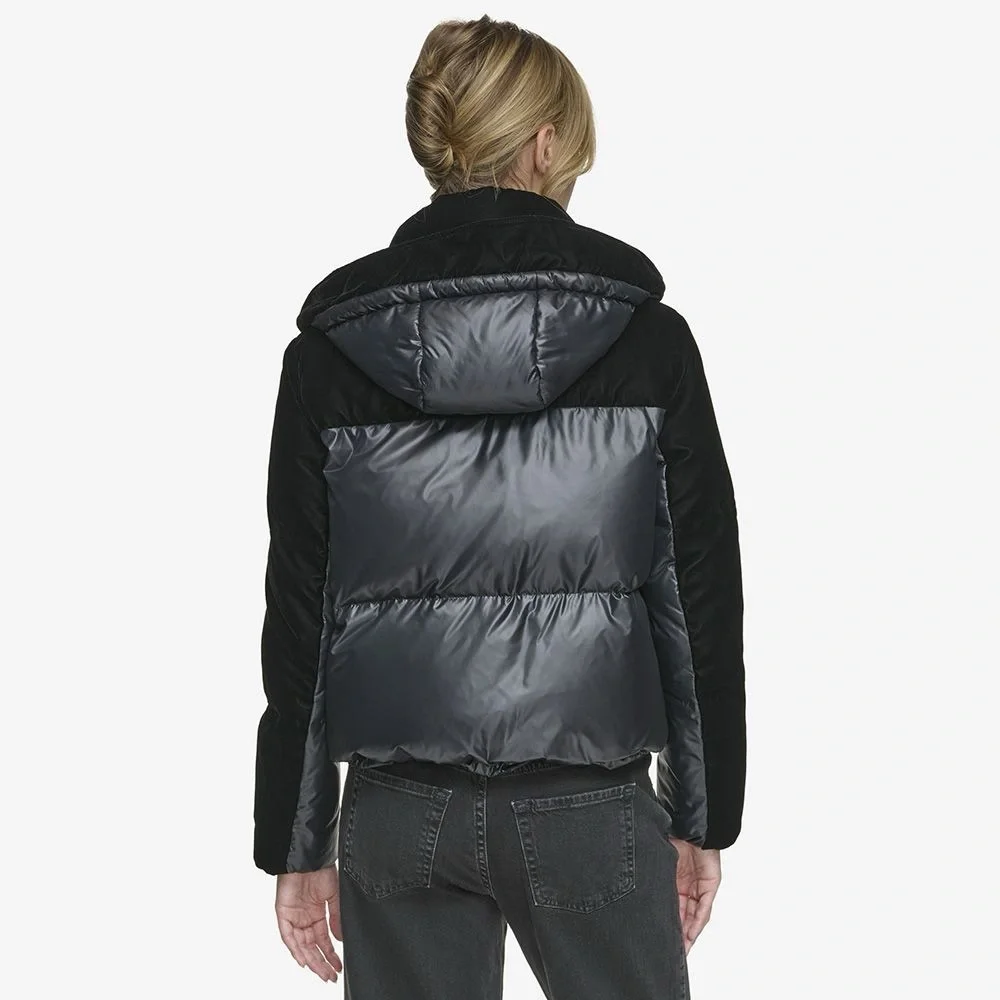 Marc New York black down/velvet puffer - Picture 3 of 13